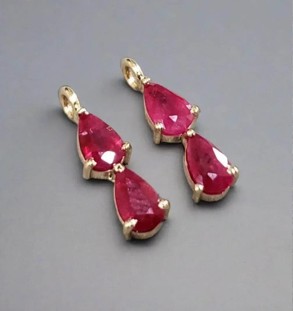 Ruby 14k Gold Charms Pear Shape For Women - K Jewelry Accessories
