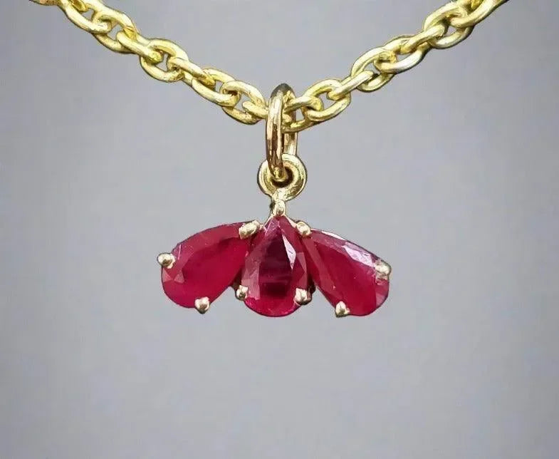 14k Gold Ruby Pendant Natural Gemstone jewelry - K Jewelry Accessories