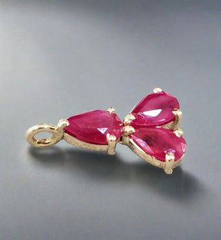 14k Gold Dainty Ruby Charm Pendant - K Jewelry Accessories