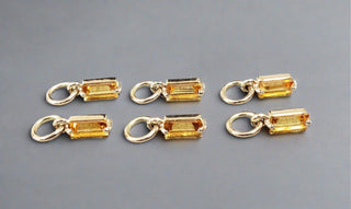 14k Gold Natural Baguette Citrine Pendant - K Jewelry Accessories