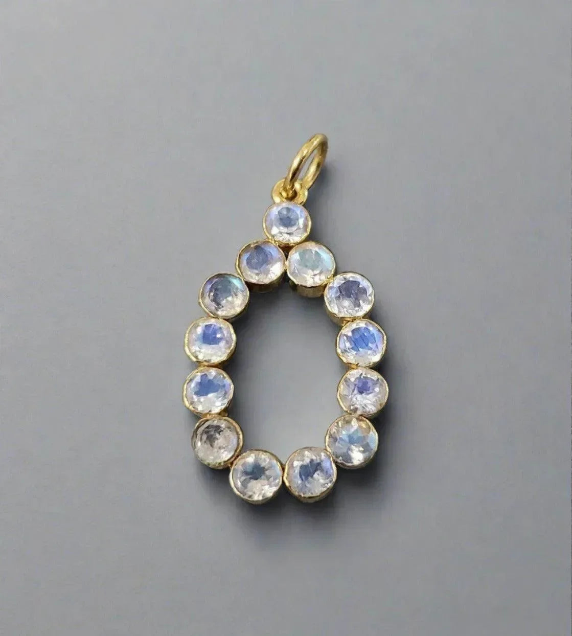 14k Gold Rainbow Moonstone Gemstone Pendant - K Jewelry Accessories