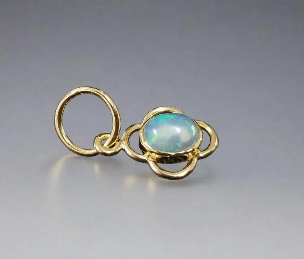 18k Gold Oval Opal Pendant Minimalistic For Her - K Jewelry Accessories