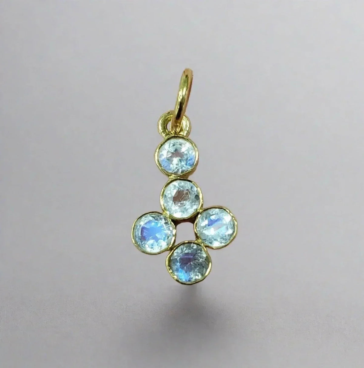 14k Gold Rainbow moonstone Pendant for women - K Jewelry Accessories