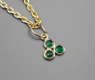 18k Gold Zambian emerald pendant - K Jewelry Accessories