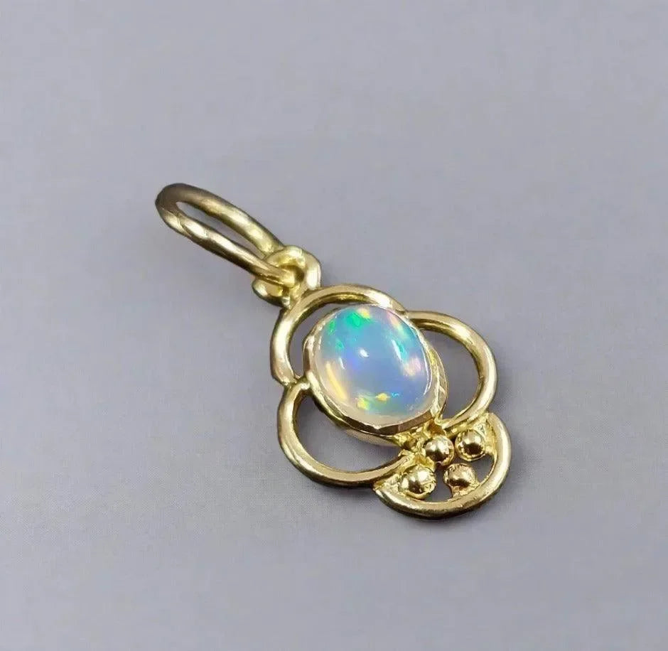 Ethiopian Opal 18k Gold Pendant Best jewelry findings for her - K Jewelry Accessories