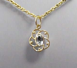 18K Gold Aquamarine Pendant - K Jewelry Accessories