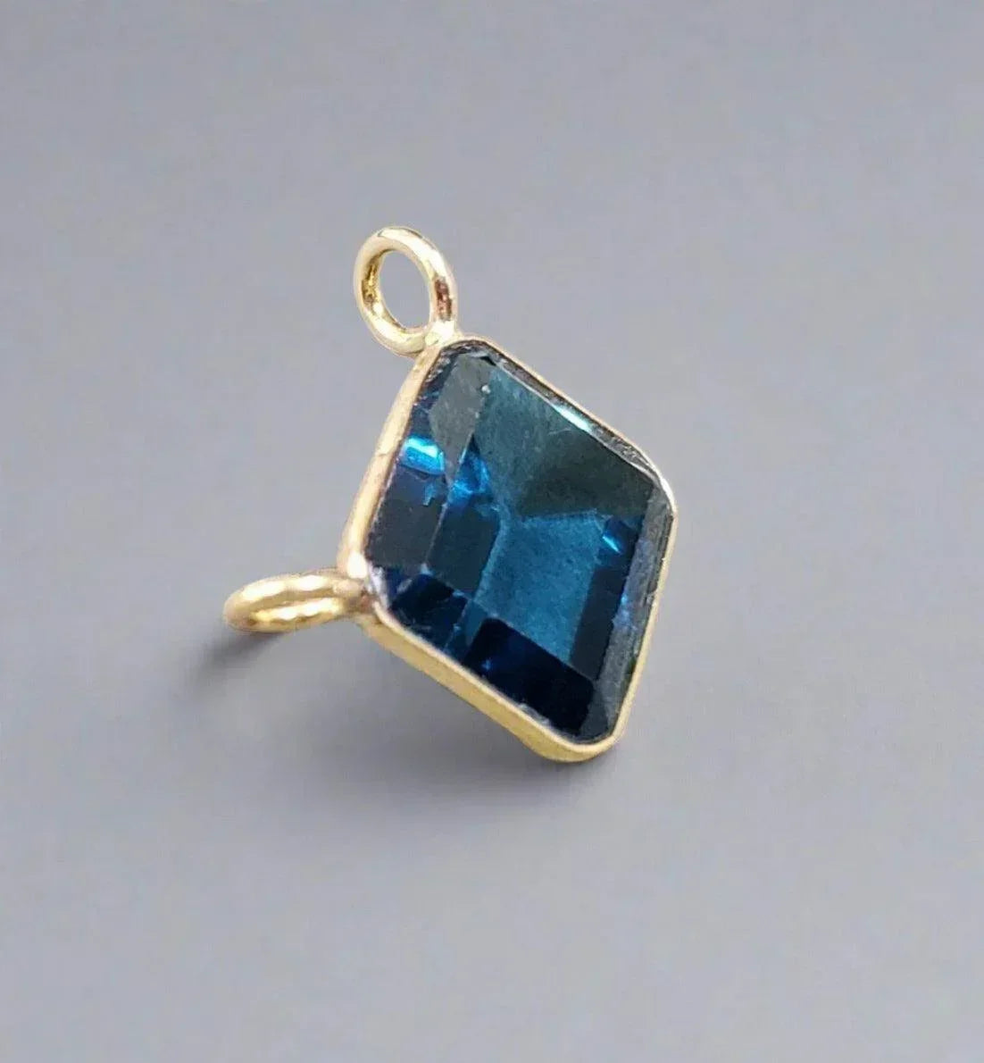 18k Gold London Blue Topaz Pendant Octagon Shape for women - K Jewelry Accessories