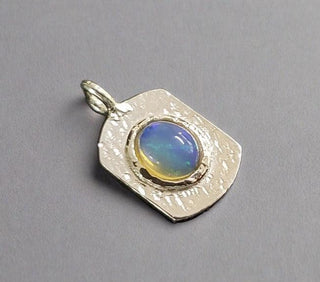 925 Silver Ethiopian Opal Charm Pendant - K Jewelry Accessories