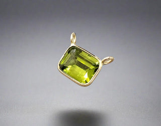 18k Gold Green Peridot Charm Pendant - K Jewelry Accessories