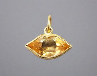 18k Gold Yellow Citrine Lips Pendant - K Jewelry Accessories