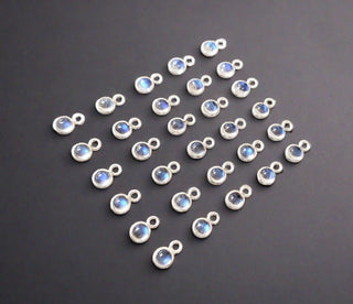 925 Silver Rainbow Moonstone Charm - K Jewelry Accessories