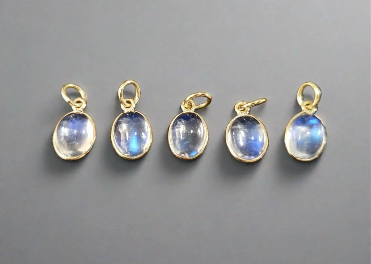 14k Gold Moonstone Pendant Rainbow Dainty - K Jewelry Accessories