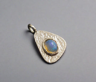 925 Silver Unshaped Ethiopian Opal Charm Pendant - K Jewelry Accessories