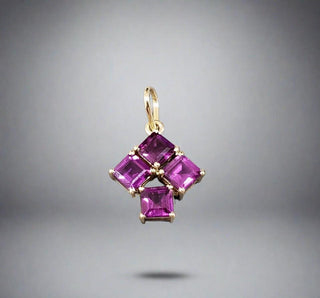 14k Gold Rhodolite Garnet Pendant - K Jewelry Accessories