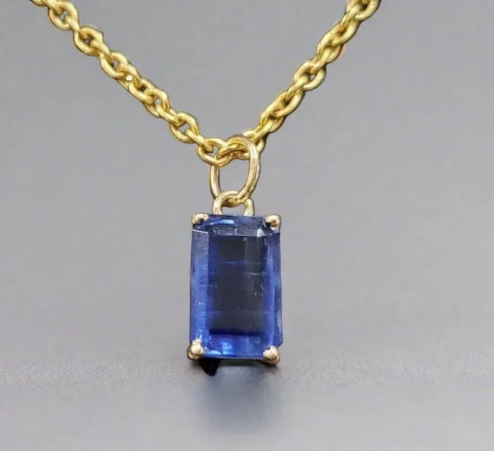18k Gold Blue Kyanite Pendant Dainty - K Jewelry Accessories