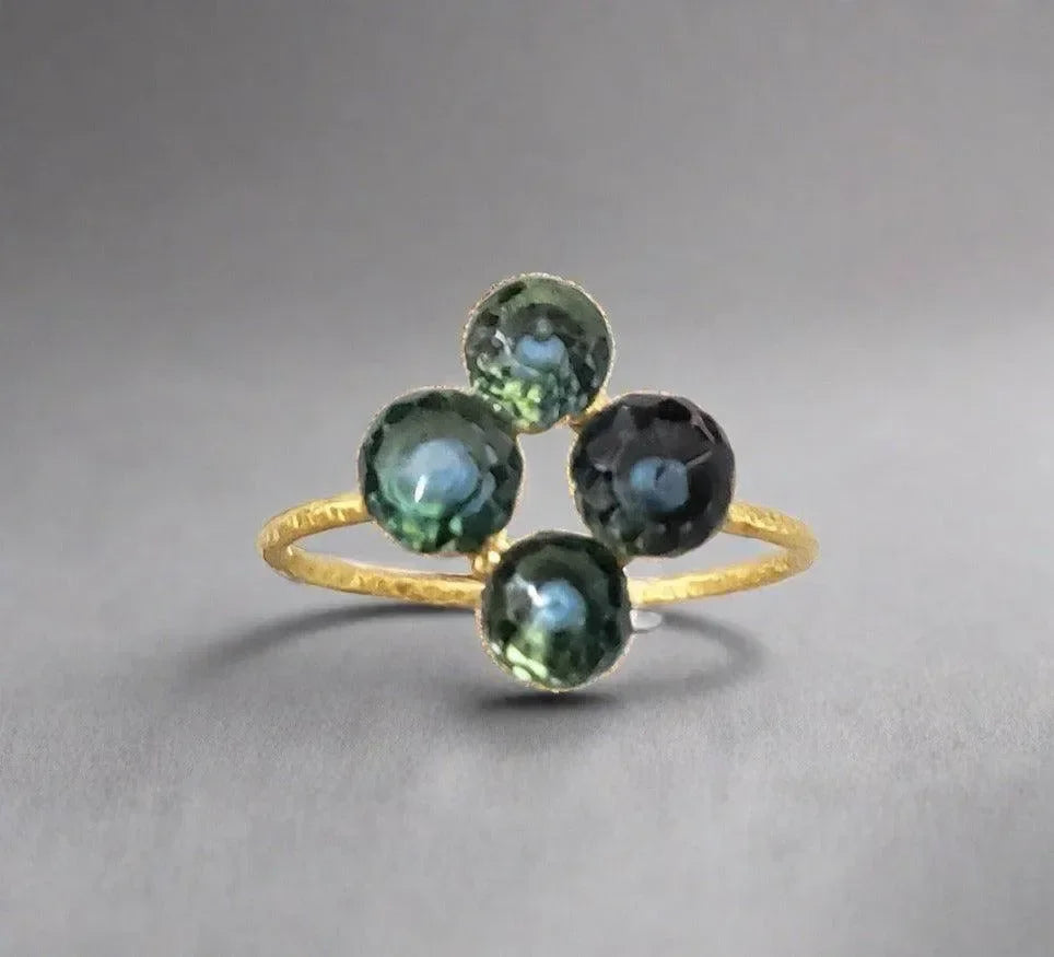 14K Gold Drilled London Blue Topaz Ring - K Jewelry Accessories