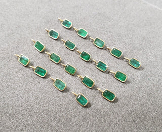 18k Gold Zambian Emerald Charm - K Jewelry Accessories