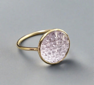 14k Gold Pink Amethyst Carving Ring - K Jewelry Accessories