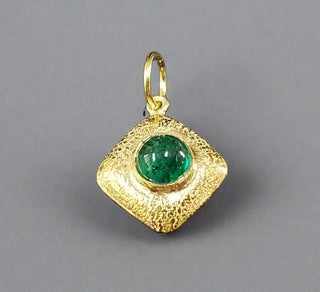 18k Gold Zambian Emerald Pendant - K Jewelry Accessories