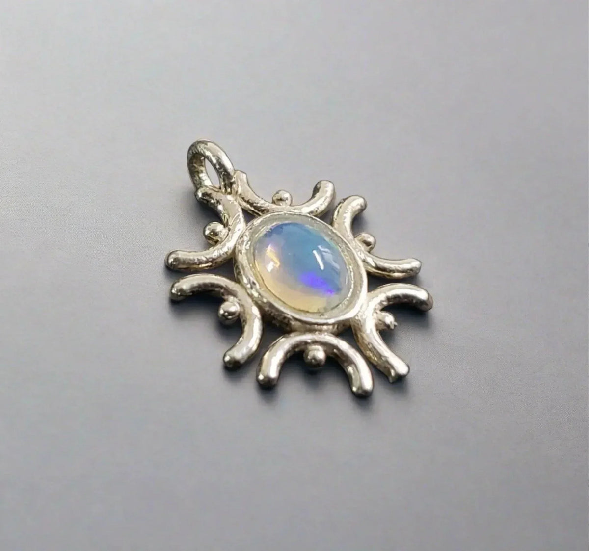 Elegant 925 Silver Ethiopian Opal Star Charm Pendant - K Jewelry Accessories