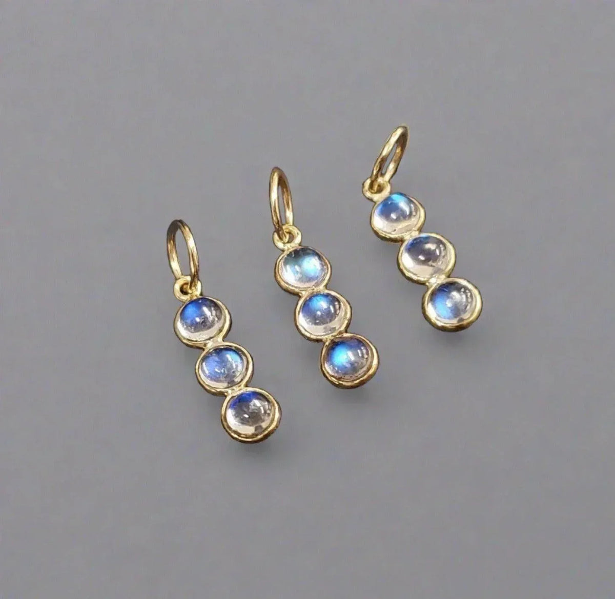 14k Gold Rainbow Moonstone Charm Pendant Minimalistic - K Jewelry Accessories