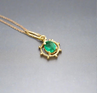 18k Gold Zambian Emerald Pendant - K Jewelry Accessories