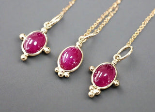 14k Gold Red Ruby Dainty Pendant - K Jewelry Accessories