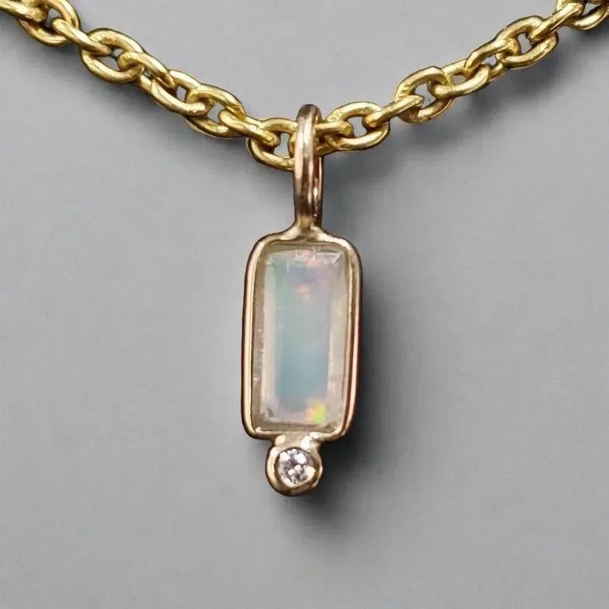 18k Gold Baguette Opal Charms - K Jewelry Accessories