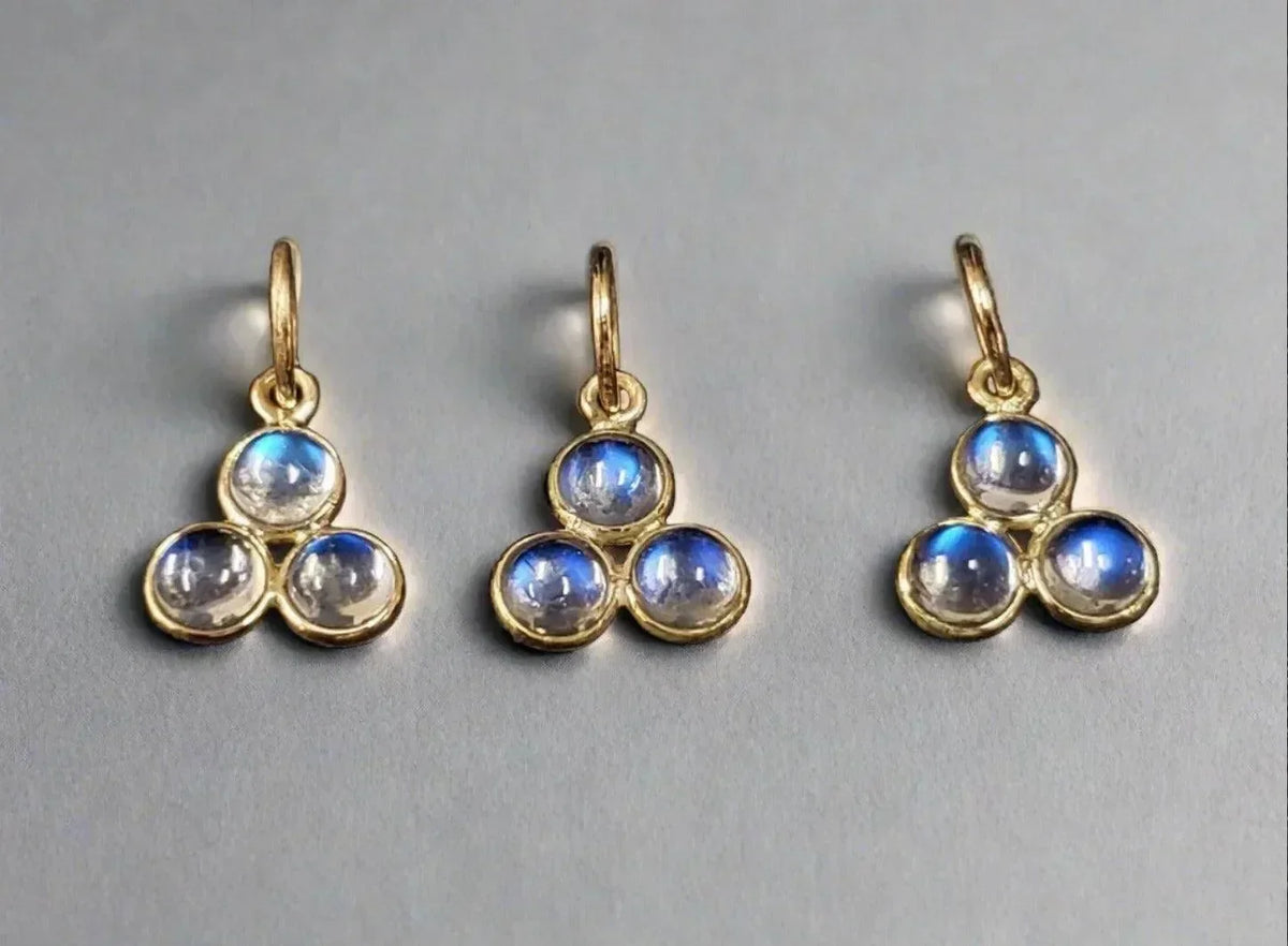 14k Gold Rainbow Moonstone Pendant for Women - K Jewelry Accessories