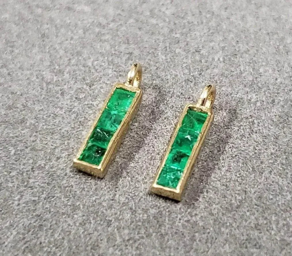 18k Gold Natural Emerald Gold Charm - K Jewelry Accessories