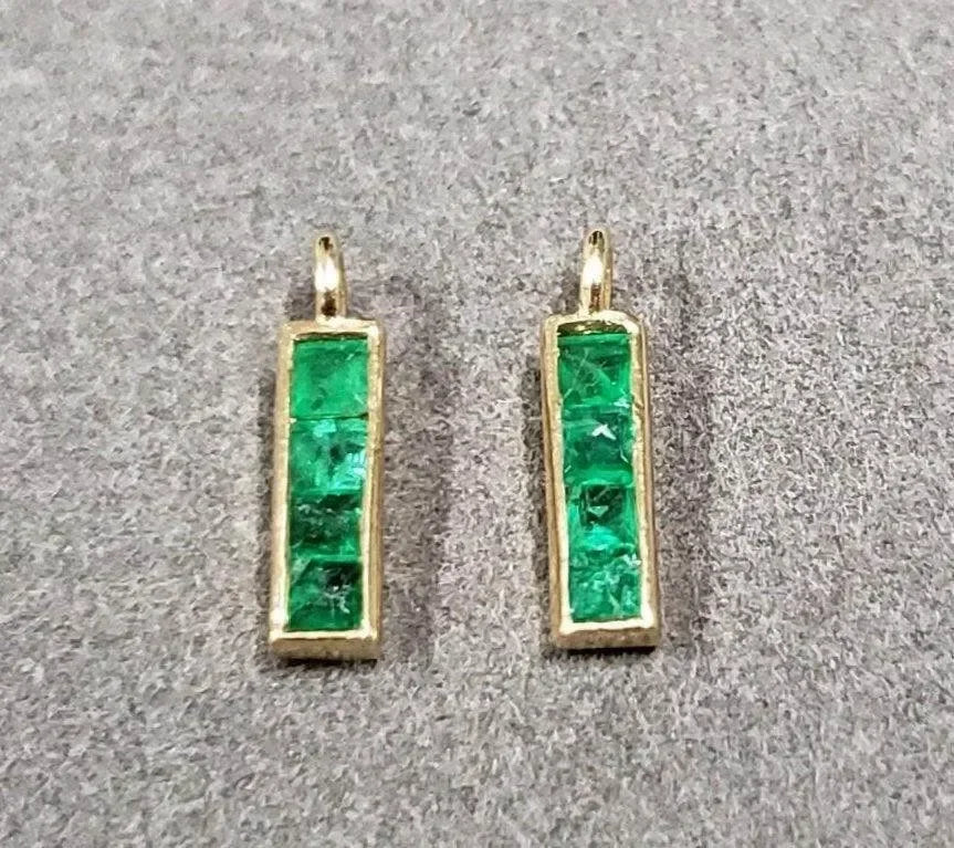 18k Gold Natural Emerald Gold Charm - K Jewelry Accessories