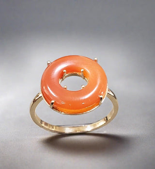 14k Gold Donut Shape Carnelian Ring - K Jewelry Accessories