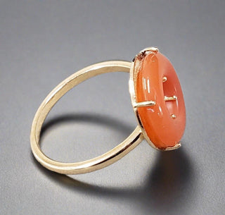 14k Gold Donut Shape Carnelian Ring - K Jewelry Accessories