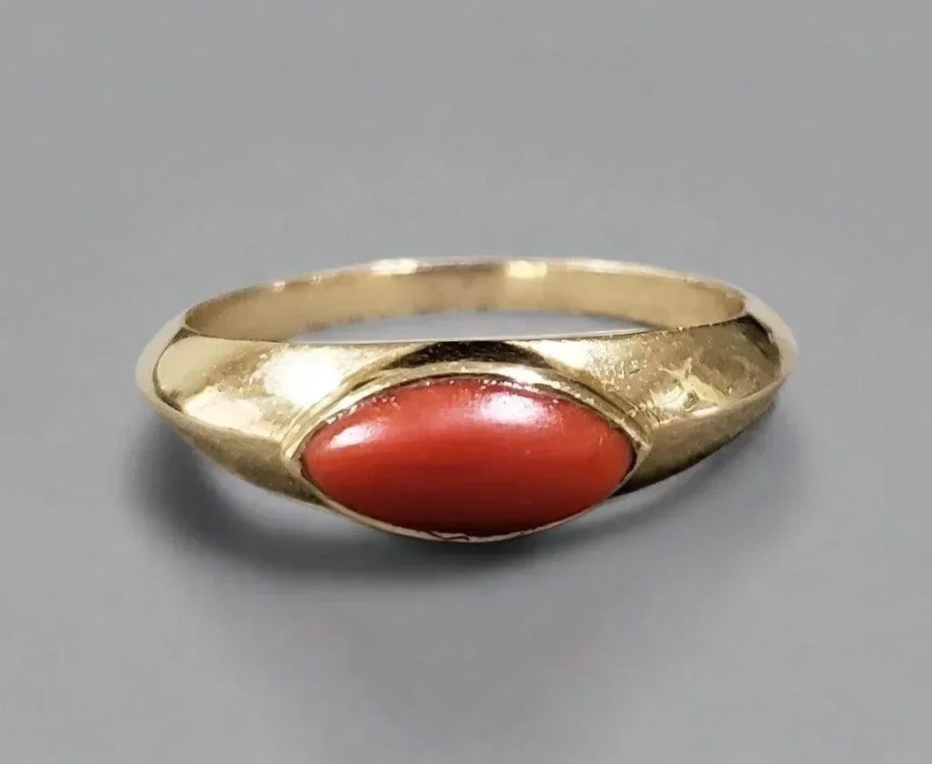 14k Gold Coral Ring - K Jewelry Accessories