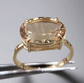 14k Gold Champagne Quartz 14k Gold Ring - K Jewelry Accessories