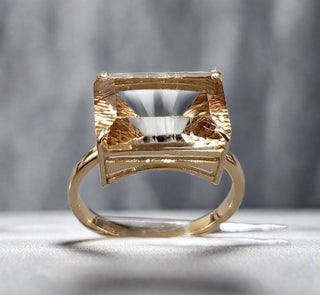 14k Gold Champagne Quartz Ring - K Jewelry Accessories