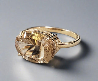 14k Gold Champagne Quartz 14k Gold Ring - K Jewelry Accessories