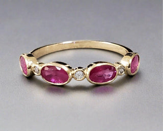 14k Gold Ruby With Diamond Ring - K Jewelry Accessories