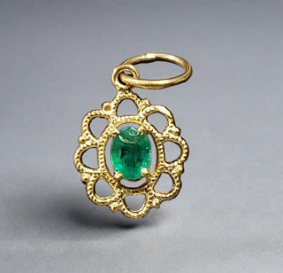 18k Gold Zambian Emerald Pendant - K Jewelry Accessories