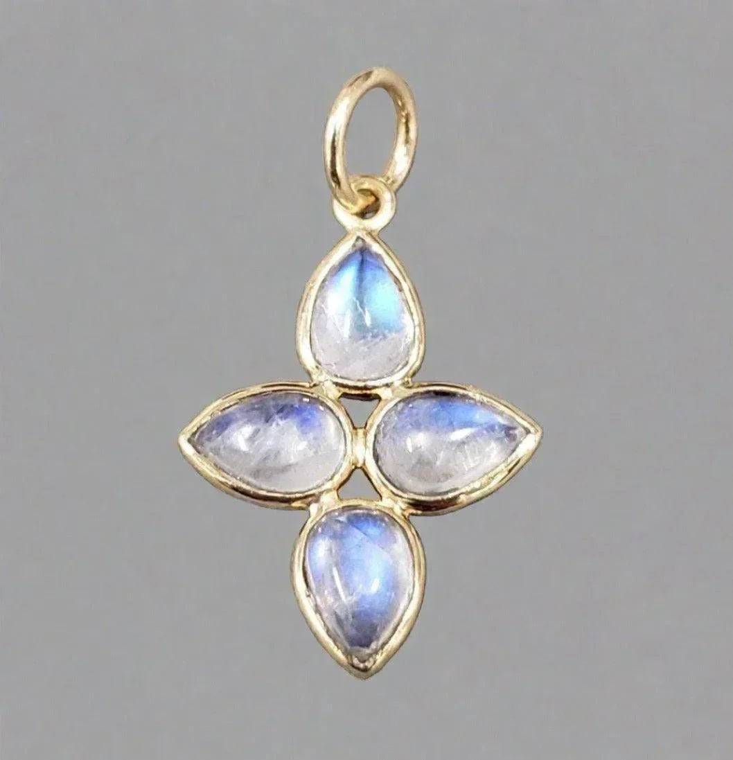 14k Gold Rainbow Moonstone Pendant Elegant - K Jewelry Accessories