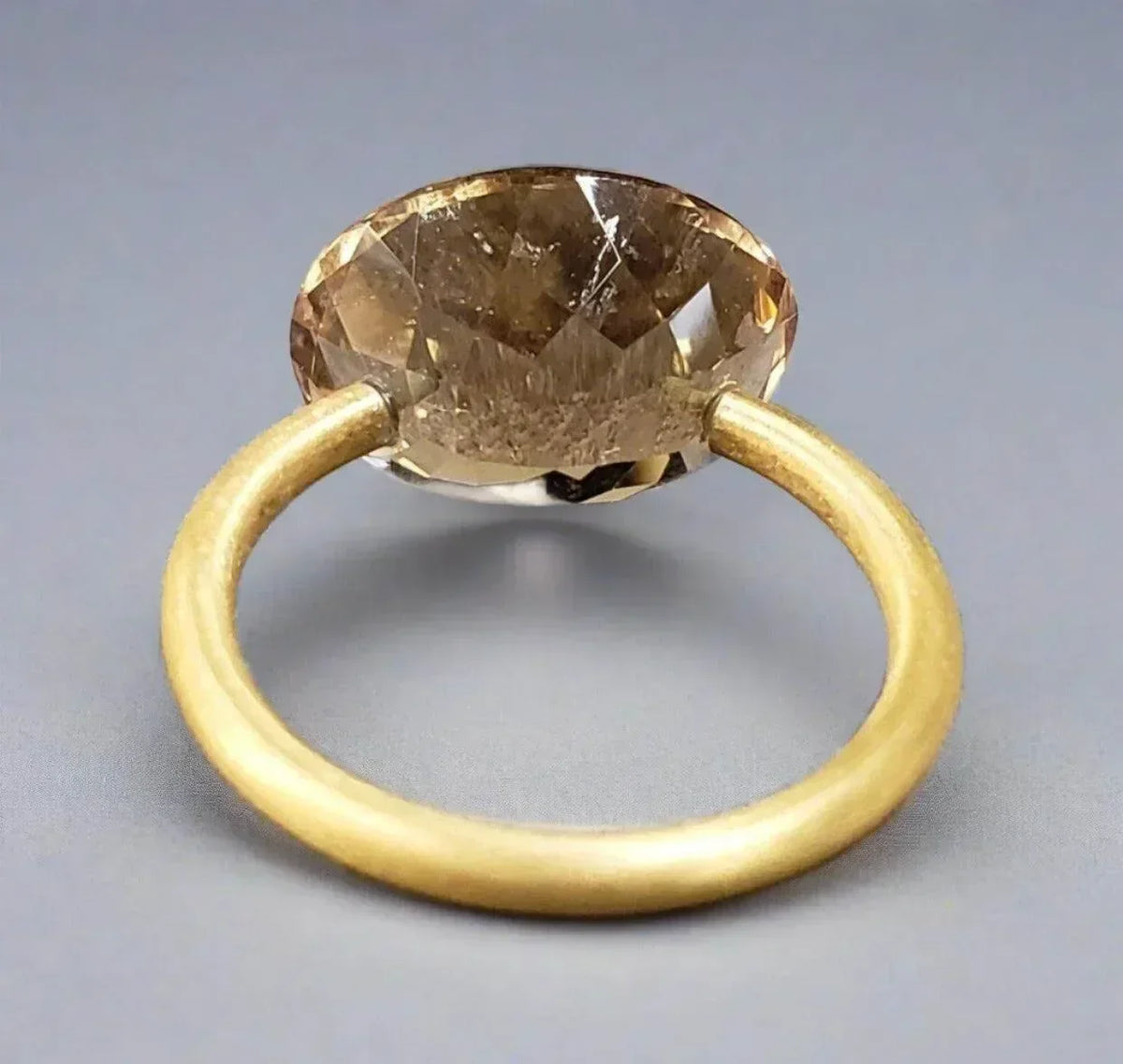 14k Gold Champagne Quartz Ring - K Jewelry Accessories