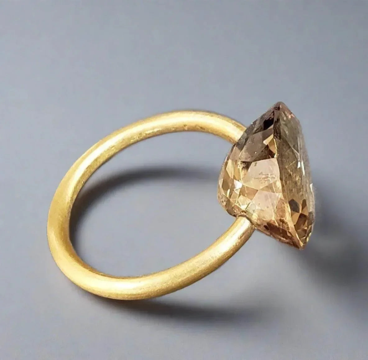 14k Gold Champagne Quartz Ring - K Jewelry Accessories