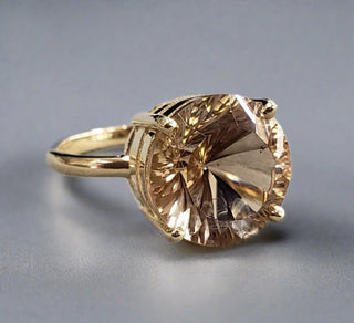 14k Gold Champagne Quartz Ring - K Jewelry Accessories