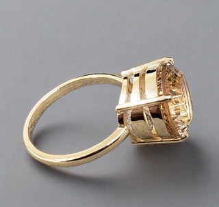 14k Gold Champagne Quartz Ring - K Jewelry Accessories