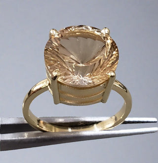 14k Gold Champagne Quartz Ring - K Jewelry Accessories