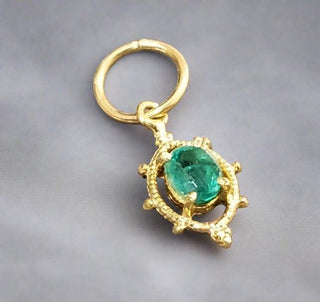 18k Gold Zambian Emerald Pendant - K Jewelry Accessories