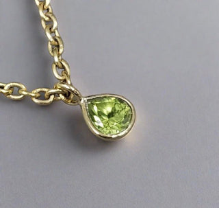 14k Gold Uncarved Heart Green Peridot Charm - K Jewelry Accessories