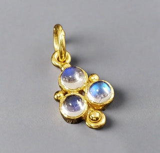 925 Gold Vermeil Rainbow Moonstone Pendant - K Jewelry Accessories