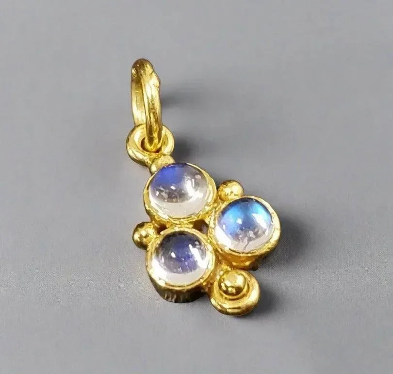 925 Gold Vermeil Rainbow Moonstone Pendant Findings - K Jewelry Accessories