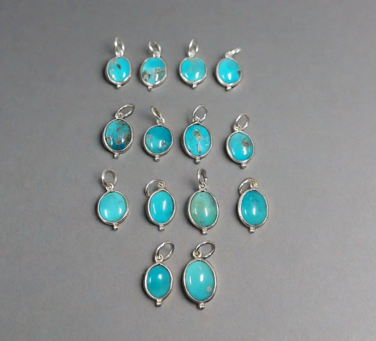 925 Silver Arizona Turquoise Pendant Charms Natural - K Jewelry Accessories
